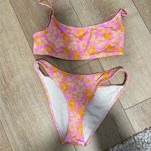 Triangl Swimwear Bikini in Pink and Orange Floral-NEVER WORN